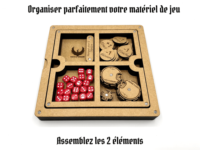 Boîte à compartiments et piste de dés (M)