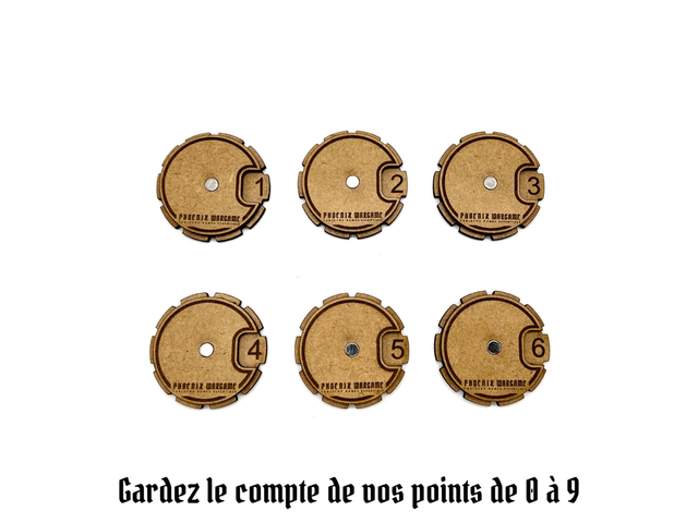 Compteurs de points simple personnalisables pour AOS (Lot de 6)