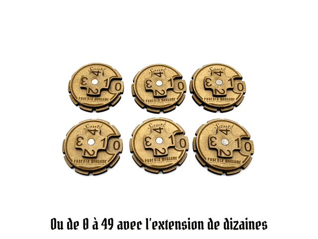 Compteurs de points de santé pour AOS (Lot de 6)